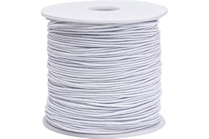 Livder 0.8 mm Elastic String Cord Thread Cords for Jewelry Making Bracelets Beading, 109 Yards, White