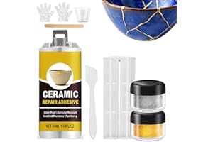 Ceramic Repair,Food Safe Fix Adhesive Glue - Chip Repair Kit | for Bowl Saucer Vase Sculpture Plate Model Ornament