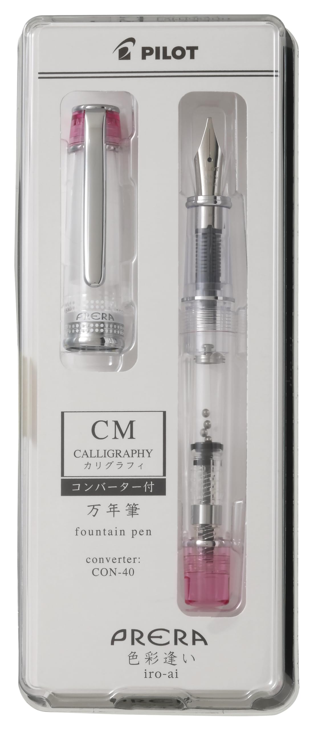 Photo 1 of PILOT PFPR1TPCM Pen, Prera PRERA Fountain Pen, Color Discount, CM, Calligraphy, Transparent Pink