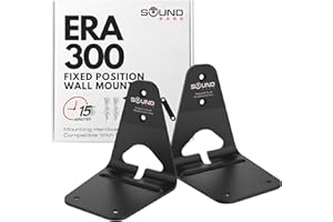 ERA300 Wall Mount Bracket, Low Profile, Black, Twin Pack, Compatible with Sonos ERA 300 Speaker, Complete with All Fixing Har