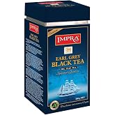 Impra Earl Grey Ceylon Loose Leaf Black Tea &ndash; 7.05 oz (200 g) | Aromatic breakfast or afternoon tea for serving plain, with milk, lemon or over ice in a decorative 200 g blue metal caddy