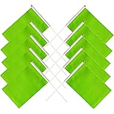 25 Pack Green Small Mini Flags On Sticks,Hand Held Solid Green DIY Graffiti Flag,Party Events Celebration,School,Grand Opening,Kids Birthday,Sports Clubs,Flower Pot