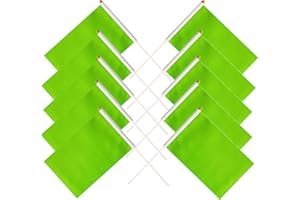 TIBIJOY 25 Pack Green Small Mini Flags On Sticks,Hand Held Solid Green DIY Graffiti Flag,Party Events Celebration,School,Grand Opening,Kids Birthday,Sports Clubs,Flower Pot