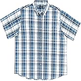 Double Pump Big and Tall Shirts for Men Short Sleeve Button Down Shirts from Size XL(T) to 6XL (T) Cotton