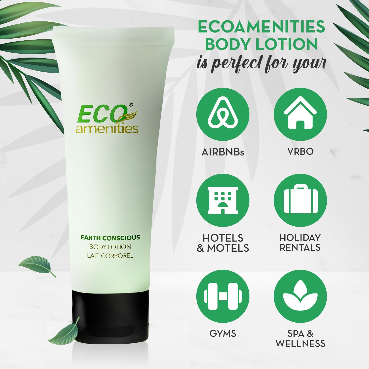 ECO amenities Transparent Tube Flip Cap Individually Wrapped 30ml Body Lotion, 72 Tubes per Case by ECO Amenities