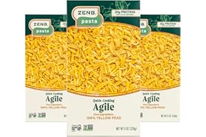 ZENB Plant Based Pasta Agile, Quick Cooking Pasta, Ready To Eat In 3 Minutes, Made From 100% Yellow Peas, Gluten Free, Vegan, (Pack of 3)