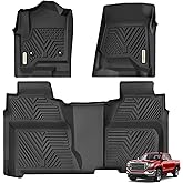 YITAMOTOR Floor Mats Compatible with 2014-2018 Chevy Silverado/GMC Sierra 1500 Crew Cab, 2015-2019 Silverado/Sierra 2500 HD/3500 HD Crew Cab, Custom Fit Liners, 1st & 2nd Row All-Weather Protection