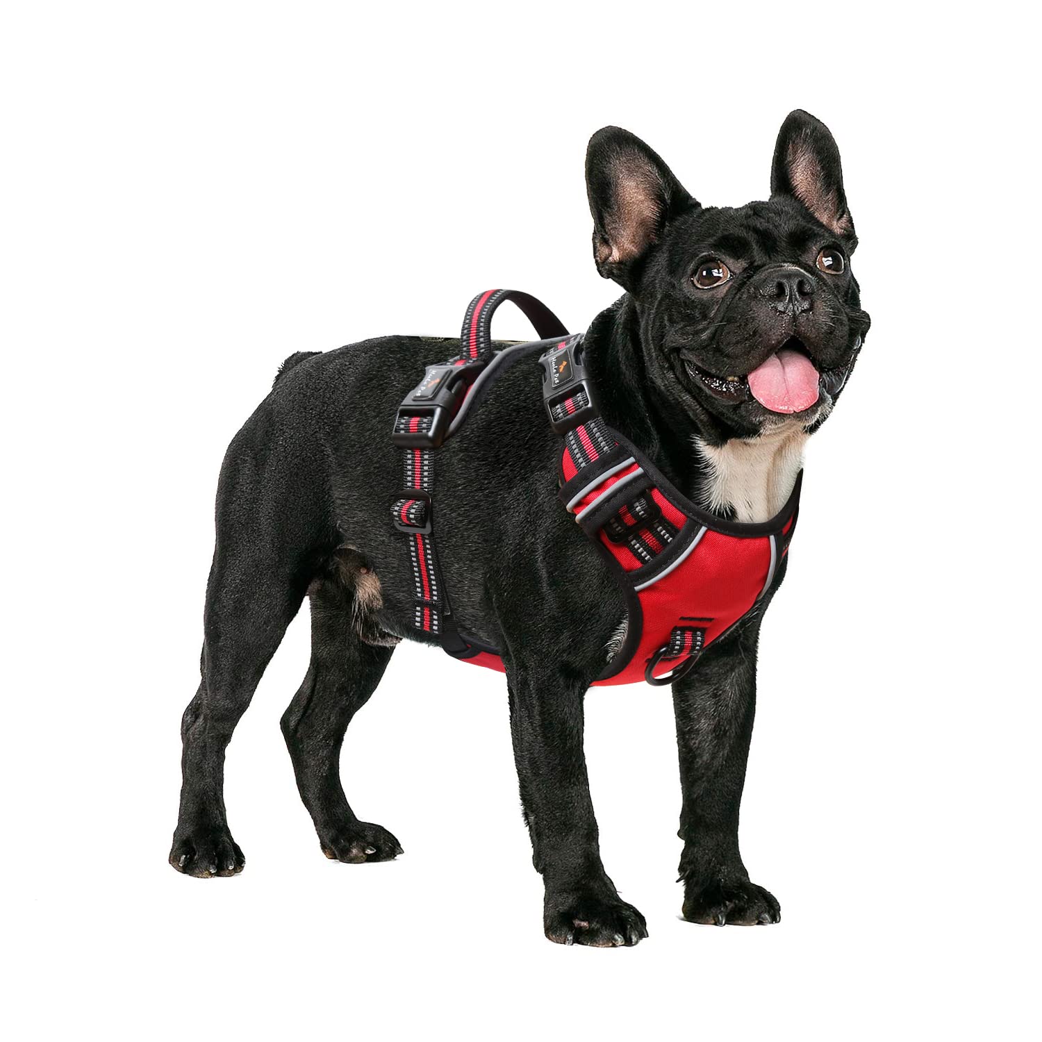 HEELE Dog Harness, No Pull Dog Harness Small, Release on Neck, Front Back Clips Dog Vest Harness Reflective Adjustable Padded, Easy Control Handle for Outdoor Walking Training, Red, S