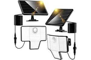 K KASONIC Kasonic Solar Outdoor Lights, 6500K Super Bright Motion Sensor Lights, 2000LM Solar Security Lights with 3 Modes, IP65 Waterproof Flood Lights for Garage Yard Patio Fence,2 Pack