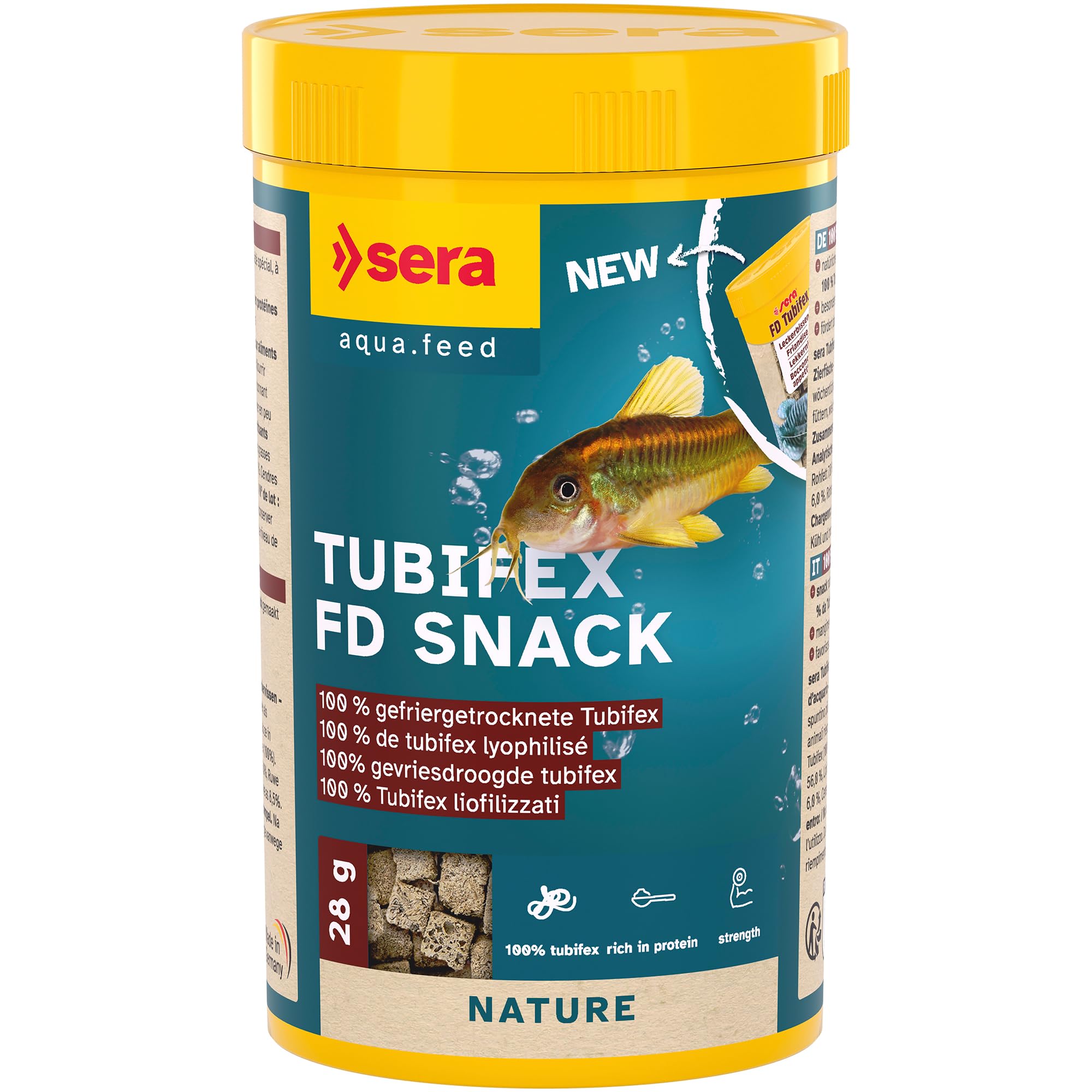 Sera 01350 FD Tubiflex 250 ml protein rich treats for refreshment, thanks to a very elaborate manufacturing process it is free of parasites & germs