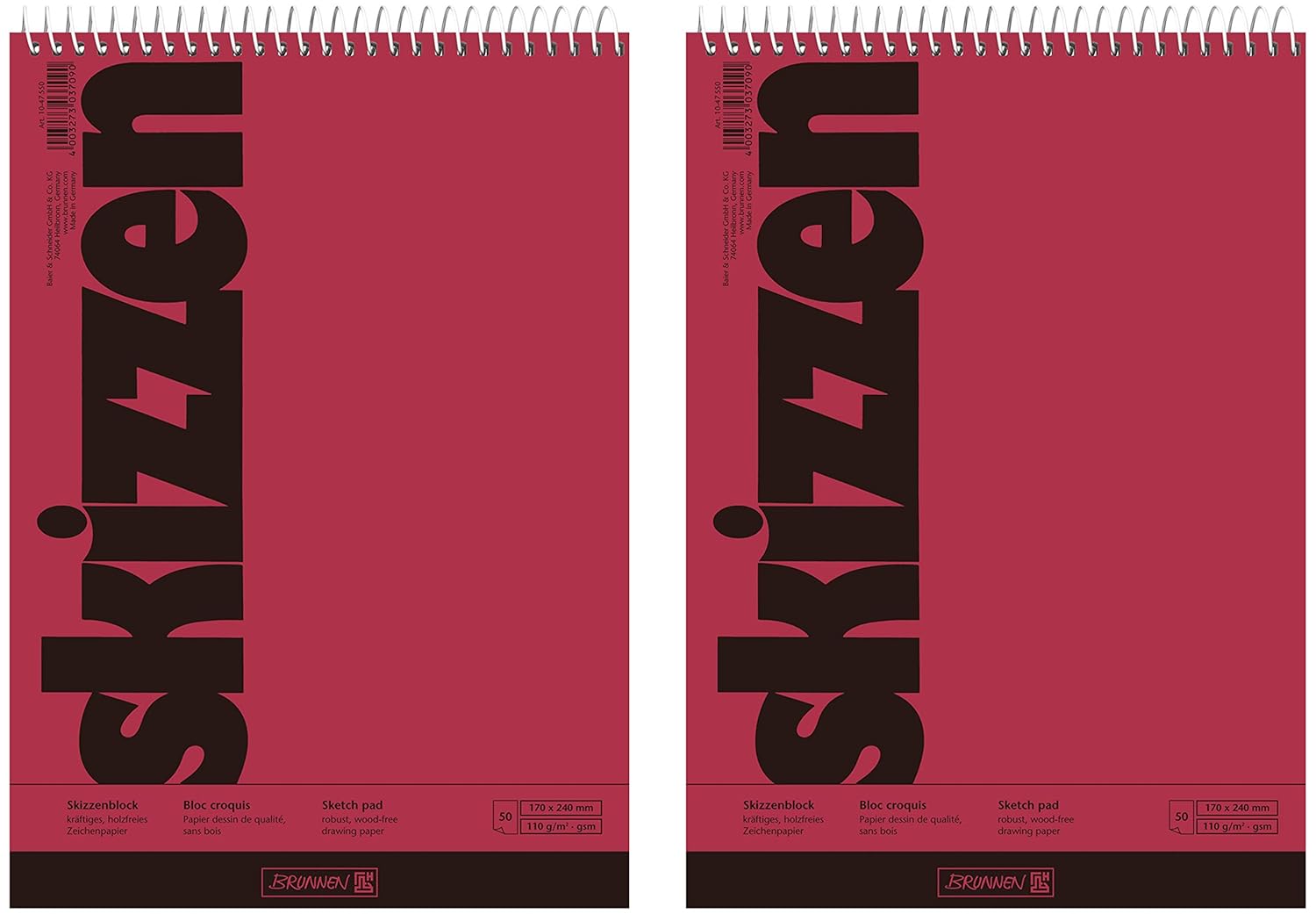 10 47 355 190 Gm² 297 X 420 Mm Brunnen Skizzenblock A3