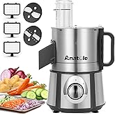 Anatole Electric Vegetable Dicer Slicer Shredder 5 in 1 Commercial Food Processor 16-Cup 300W Stainless Steel Veggie Chopper 