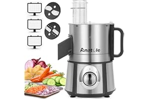 Anatole Electric Vegetable Dicer Slicer Shredder 5 in 1 Commercial Food Processor 16-Cup Stainless Steel Veggie Chopper Heavy