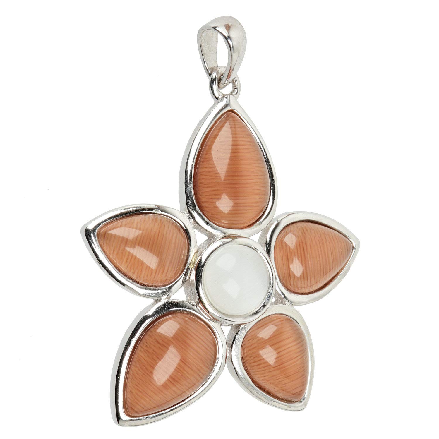 ELEDORO Women's 925 Silver Cat Eye Pendant