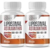 Liposomal Astaxanthin Supplement 24MG, Maximum Absorption, Antioxidant Stronger Than VIT C, Non-GMO & Gluten Free - 120 Softgels(4 Months Supply)