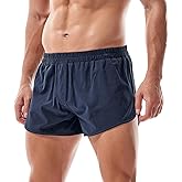 AMY COULEE Mens Lounge Shorts Workout Gym Shorts Lightweight Split Side Cotton Sleep Bottoms