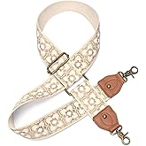 Purse Strap Replacement Crossbody Adjustable Bag Strap Retro Jacquard Embroidery Wide Shoulder Strap for Women Handbags