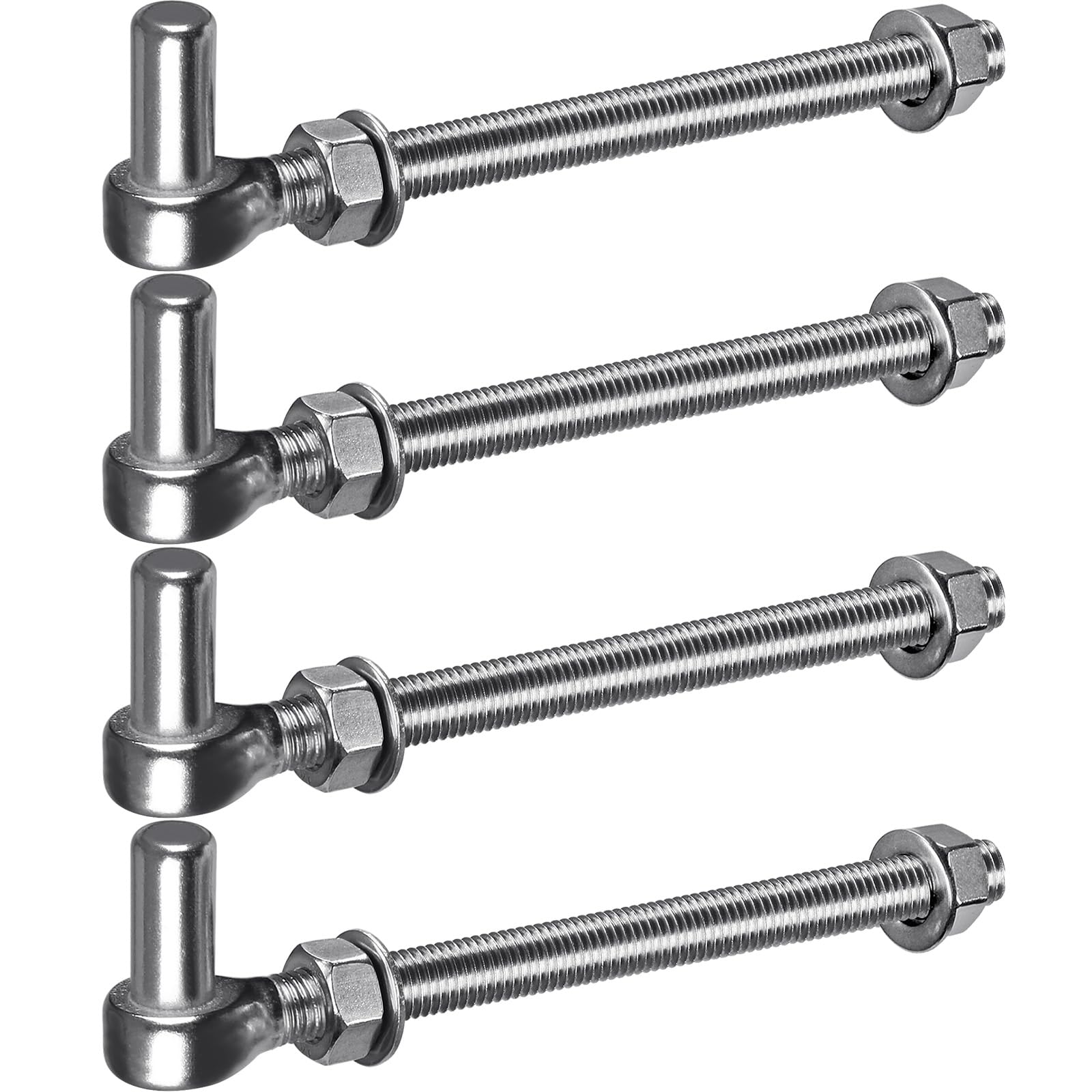 Insaga Heavy Duty 16mm Hook to Bolt Pin Hinge Hanger - Stainless Steel Metal Garden Gate Hardware for Farm Gate/Wooden Fence/Driveway, up to 440lbs, 254mm