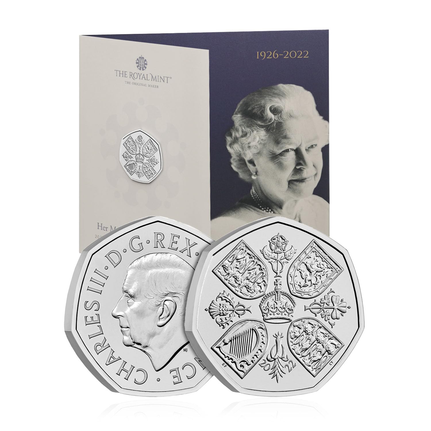 The Koin Club Royal Mint Her Majesty Queen Elizabeth II 2022 Brilliant Uncirculated 50p Coin