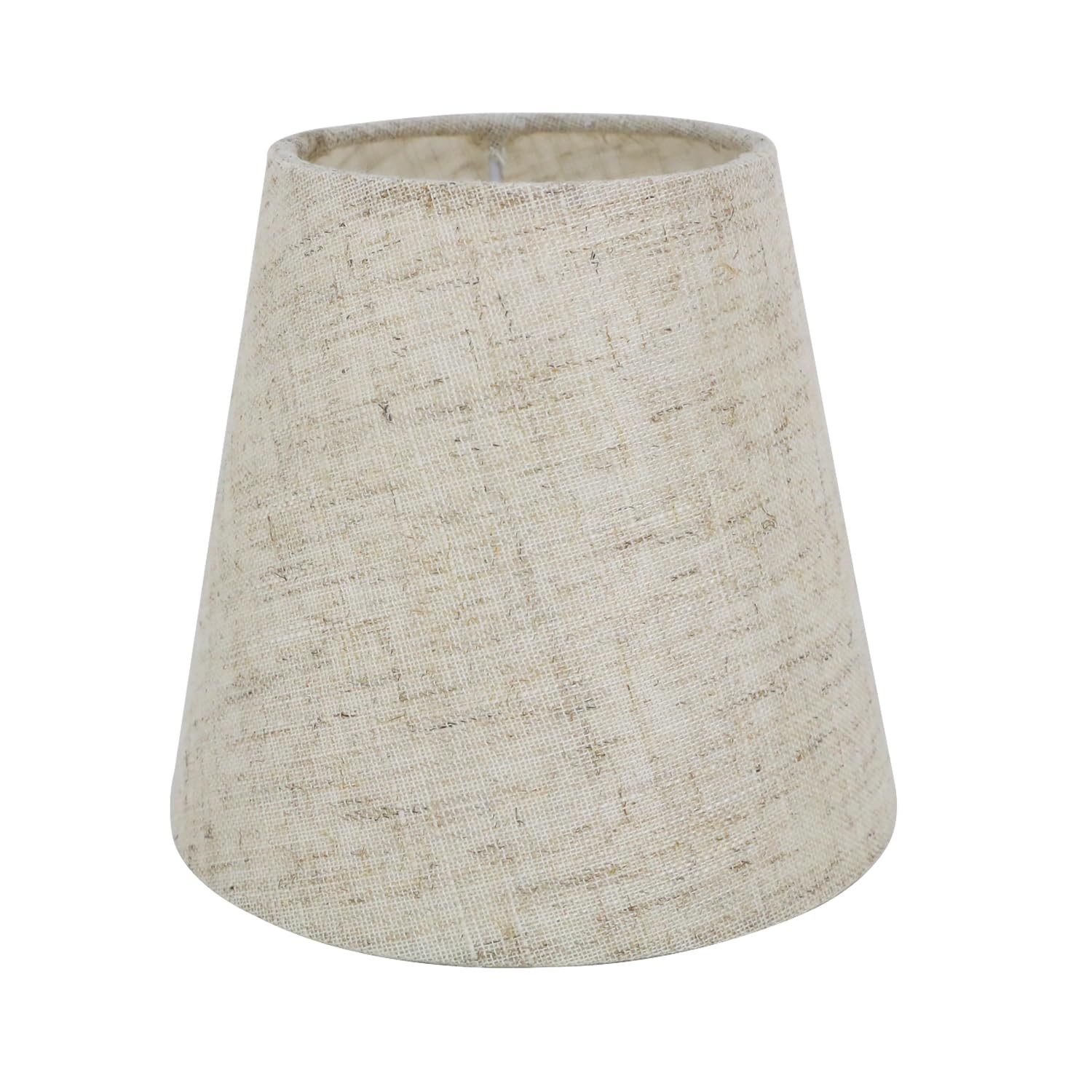 Eastlion 5.5" E14 Screw Fabric Light Shade Candle Chandelier Lampshades Small Droplight Wall Lamp Shade,Linen