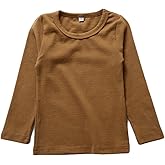 KISBINI Unisex Girls Cotton Long Sleeve T-Shirt Top Tees