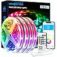 DAYBETTER LED Strip Lights 400ft (4 Rolls of 100ft), Color Changing Lights Strip for Bedroom, Desk, Indoor, Room Bedroom, Girl Boy Brithday Gifts RGB Decor with Remote and 24V Power Supply
