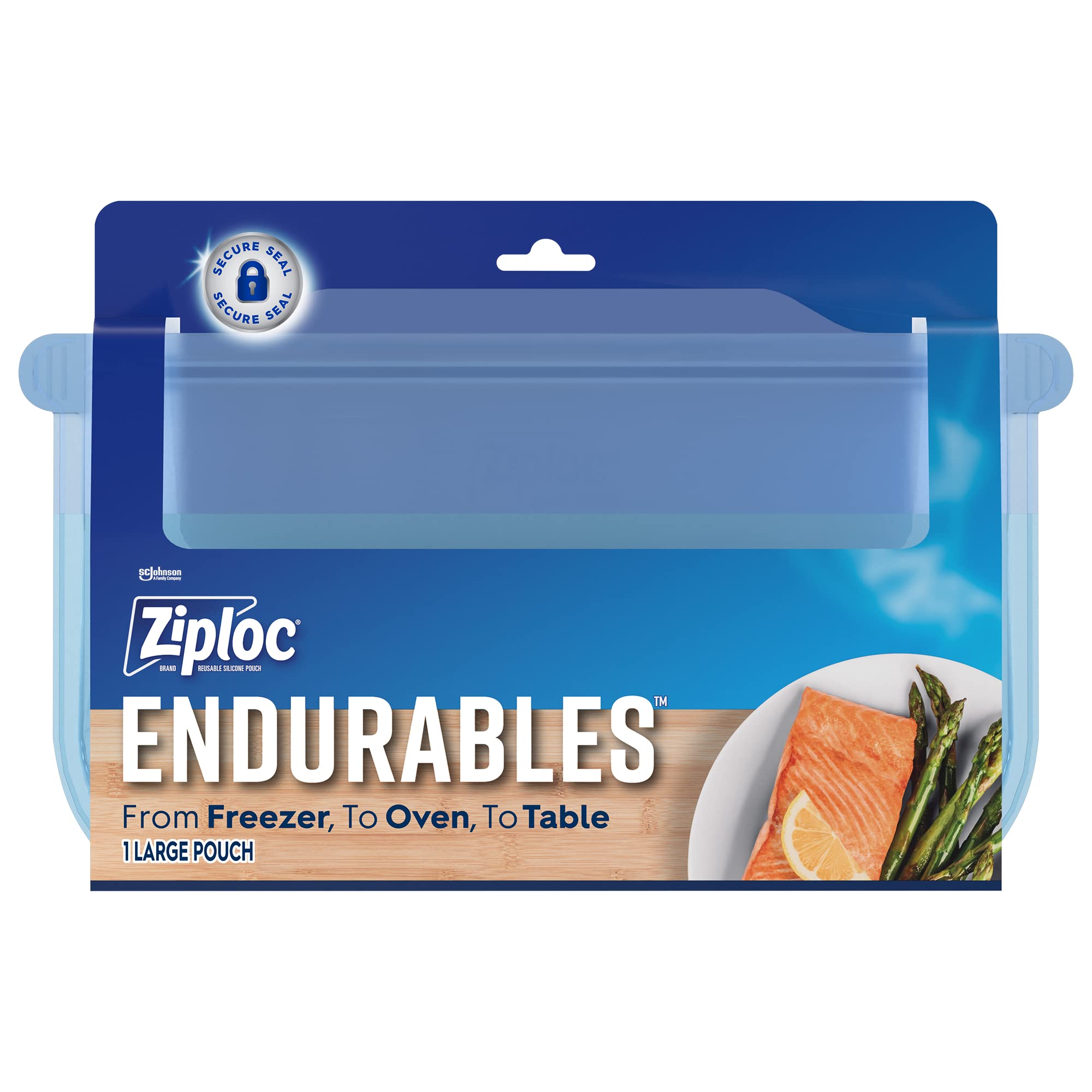 Photo 1 of Ziploc Endurables Large Pouch, 8 Cups, Reusable Silicone Bags and Food Storage Meal Prep Containers for Freezer, Oven, and Microwave, Dishwasher Safe