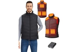 HILLSLTR Heated Vest for Men with 18400mAh 7.4V Battery Pack，Electric Warming Vest with Pockets