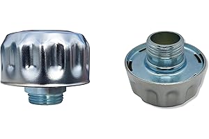 ÜREL Hydraulic Oil and Fuel Filler Metal Vent Breather Cap for Reservoir Tank (with Flange, BSP 1 in Threaded, Chrome Plated)