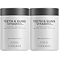Codeage Teeth & Gums Vitamins + Oral Probiotics Supplement for Mouth - Whole Food Calcium, Collagen, Potassium, Vitamin C, D3, K2, Zinc – Oral Care & Dental Multivitamin Supplements - 2 Pack