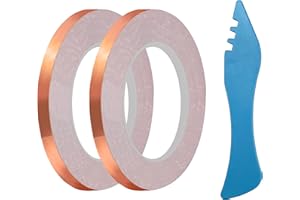 YEZHET 1/4 Inch Black Backed Copper foil for Stained Glass (2Roll)