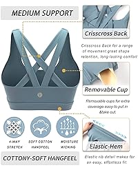 RUNNING GIRL Sports Bra for Women, Criss-Cross Back