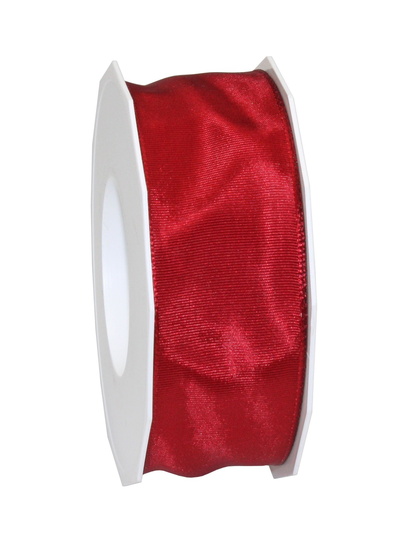 PRÄSENT - Lyon Wired Taffeta Ribbon Ruby Red 40 mm width, 25 m length
