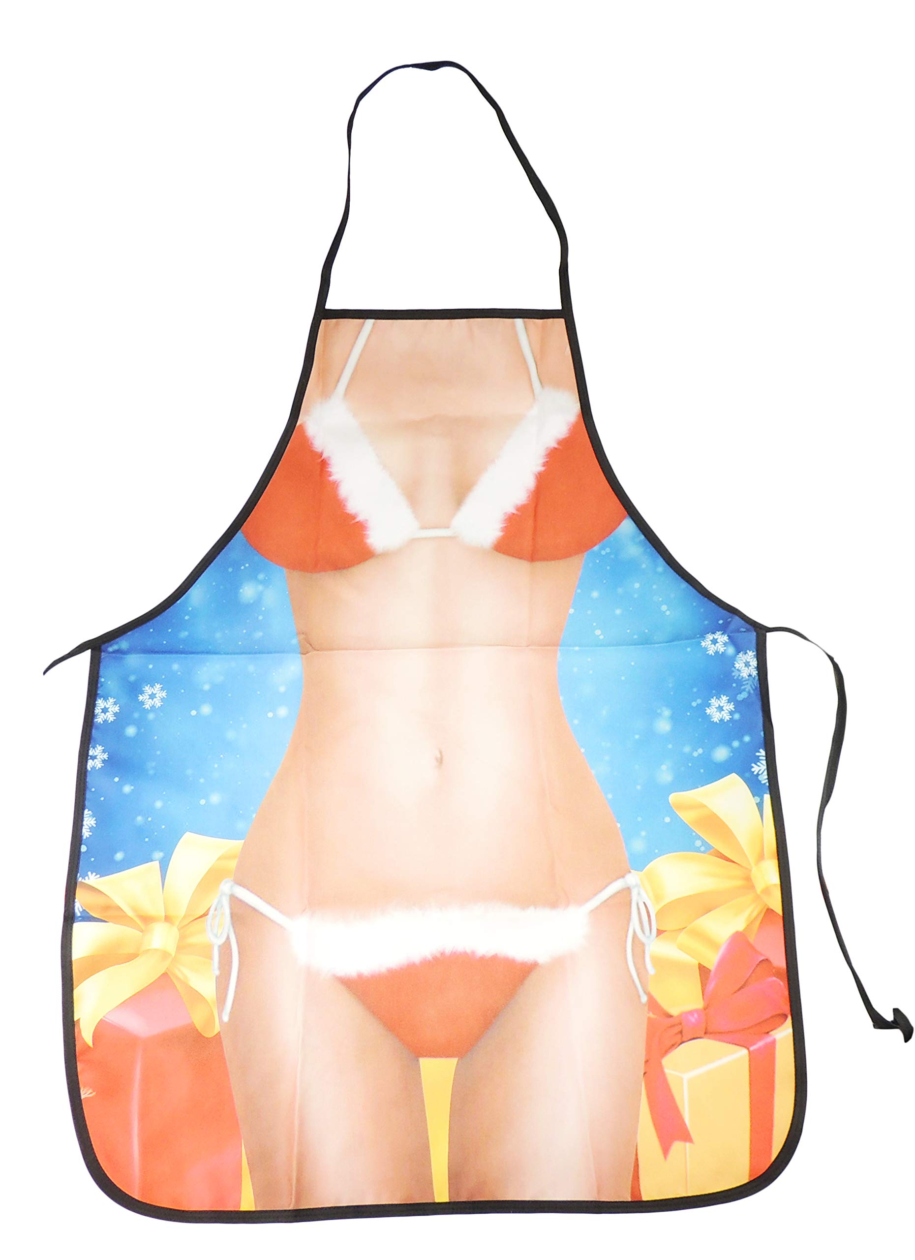 Glamour Girlz Mens Womens Chef Kitchen Cooking Baking BBQ Rude Joke Naughty Funny Novelty Present Stag Do Party Gift Pinny Pinafore Apron Birthday Christmas Mrs Santa Claus Bikini Lady
