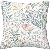 Beanstack Spring Pillow Covers Sage Green Wild Flower Plant Throw Pillows Case,Seasonal Floral Outdoor Decorative Square Linen Farmhouse Decor Cushion Covers for Home Sofa Bed Couch 18x18 Inch