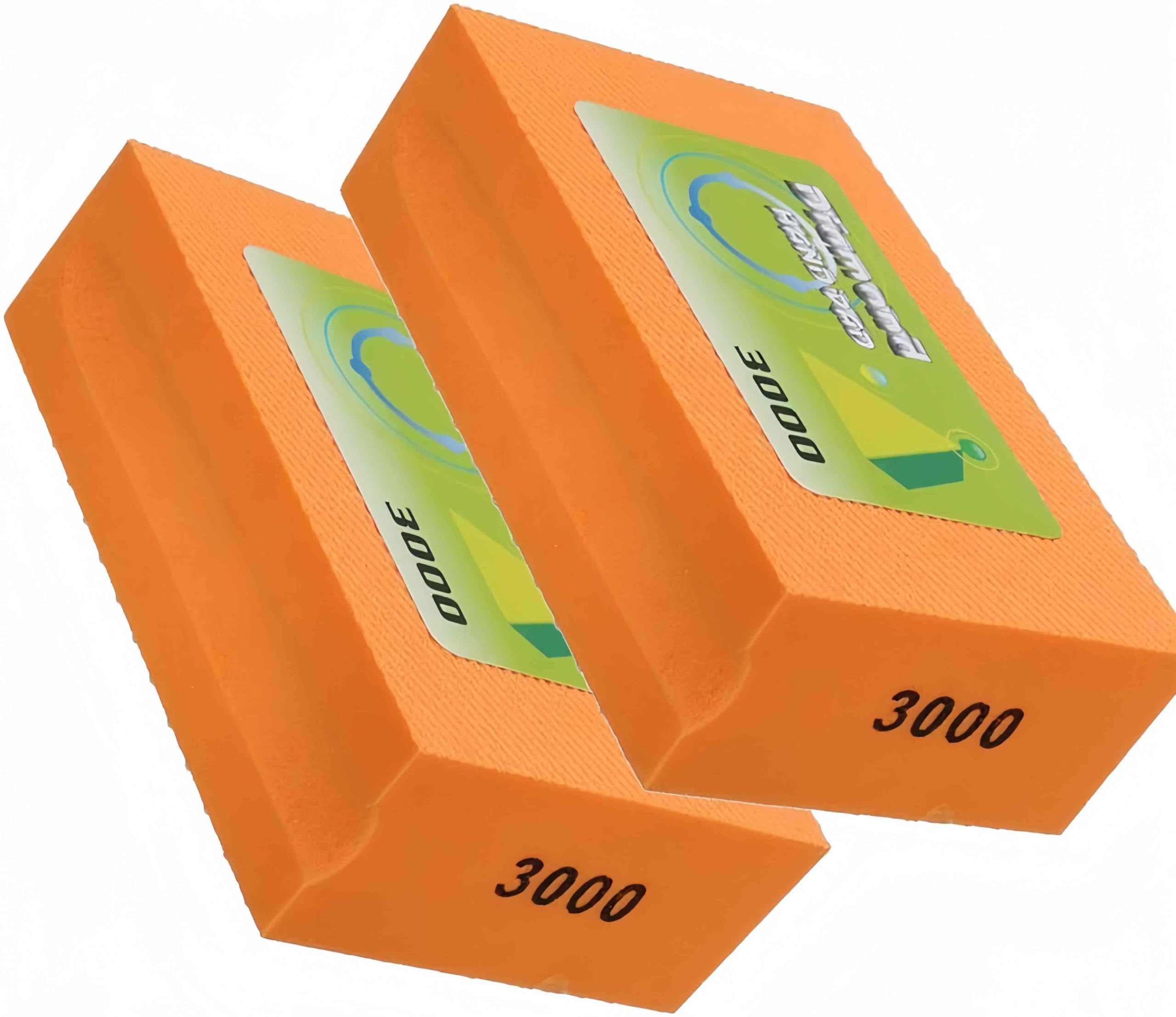 2 Pack Diamond Sanding Blocks Hand-Held Pad Polishing Grinding Block For Glass Granite Concrete Marble 3000 Grit