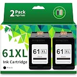 TEINO 61XL 61 Black Ink Cartridge Replacement for HP Ink 61 61XL Ink Cartridges for HP Printers Envy 4500 5530 4502 5535 OfficeJet 4630 4635 4632 DeskJet 2540 1010 3050a 2542 3510 (2 Black)