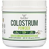Double Wood Supplements Bovine Colostrum Powder for Women and Men, for Gut Health, Skin & Hair, Immune Support (120 Grams, 60 Day Supply - Standardized to 30% Total Immunoglobulins and 60% Protein)