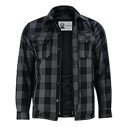 Men Motorcycle Flannel Shirt Sporty Armored Kevlar