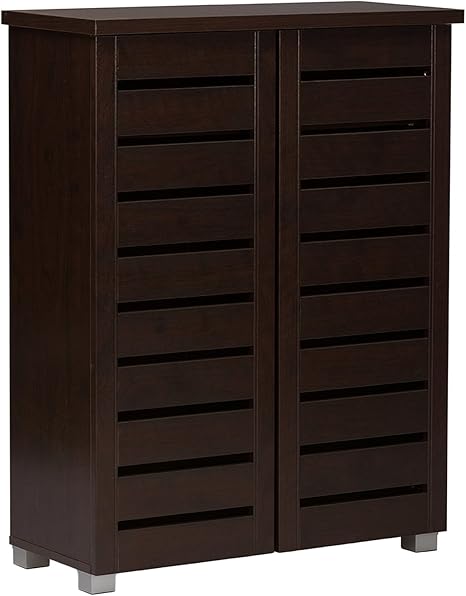 Amazon Com Wholesale Interiors Baxton Studio Adalwin Modern And Contemporary 2 Door Dark Brown Wooden Entryway Shoes Storage Cabinet Furniture Decor