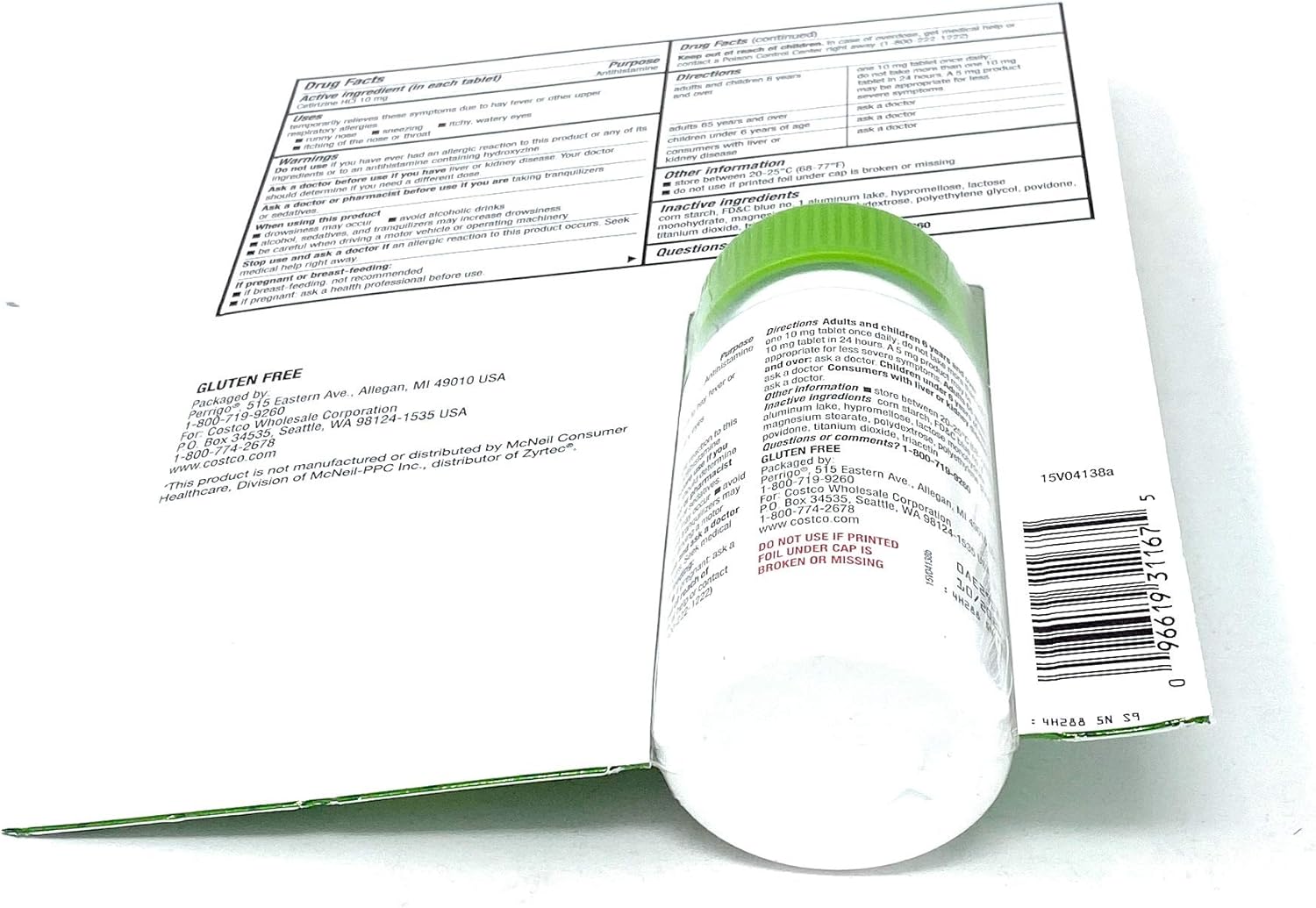 Kirkland Signature Aller-Tec Cetirizine Hydrochloride Tablets, 10 mg, 365 Count: Health & Personal Care