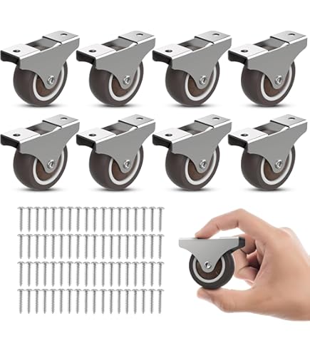 Heavy Duty Rubber Caster Wheel With Rigid Non-Swivel Top Plate - 3-Inch - View #4