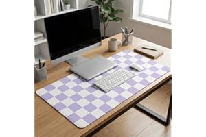 Large Desk Mat 31.5x15.7 Inch, Checkered Computer Mouse Pad Keyboard Mat, Non-Slip Office Desk Pad, Waterproof Rubber Desk Ma