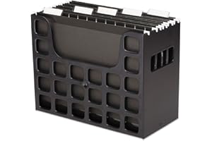 Pendaflex Portable Desktop File, Side Handles, Hanging File Folders, Tabs & Inserts, Letter Size, 9-1/2 x 12-3/16 x 6 Inches, Black (23013)