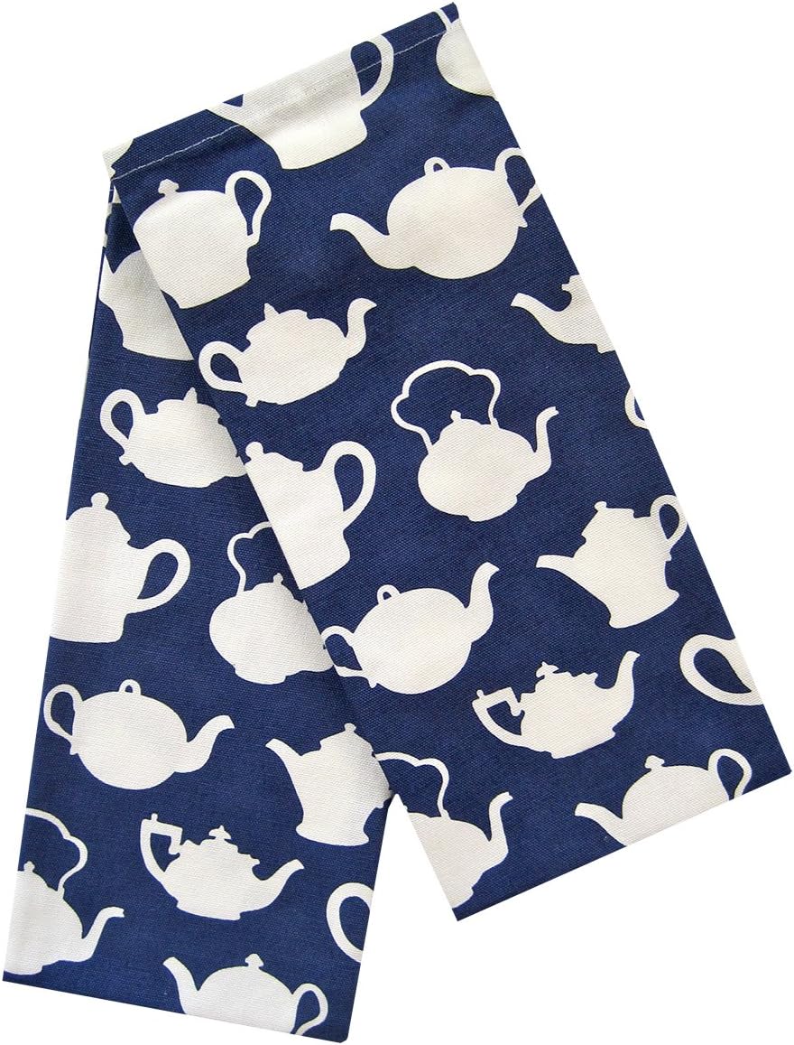 Set of 2 Williamsburg Teapots Kitchen Towel Blue