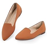MUSSHOE Flats for Women Pointed Toe: Buttery Soft Suede Comfort Dress Shoes with Arch Support - Lightweight Slip On Ballet Flats for All Day Office Work,Walking & Casual Wear