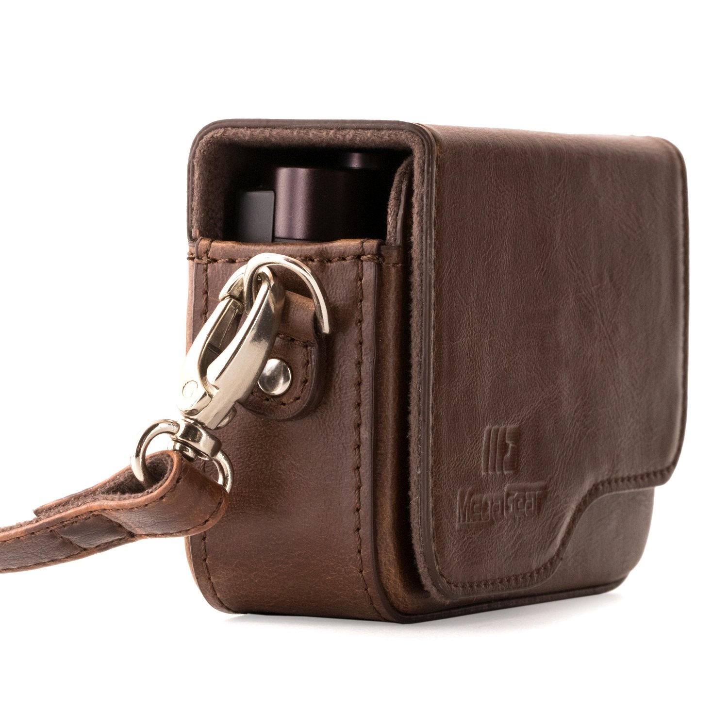 MegaGear MG1264 Leather Camera Case with Strap for Leica C Type 112 - Dark Brown