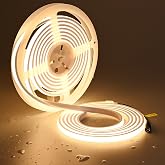 TOPAI 24V COB Diffused LED Strip 16.4ft 3000K Warm White IP67 Waterproof | Flexible Neon Rope Lights outdoor, Dotless 480LEDs/M, CRI93+, 11W/m High Luminous Efficiency, Self Adhesive Cuttable