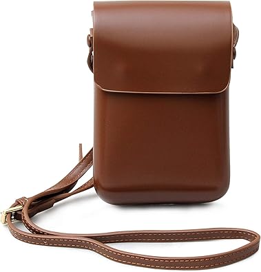 Amazon レジスタ ショルダーポーチ ポシェット レディース 斜めがけ 小さめ シンプル 縦型 ダークブラウン Regista レジスタ 斜めかけバッグ