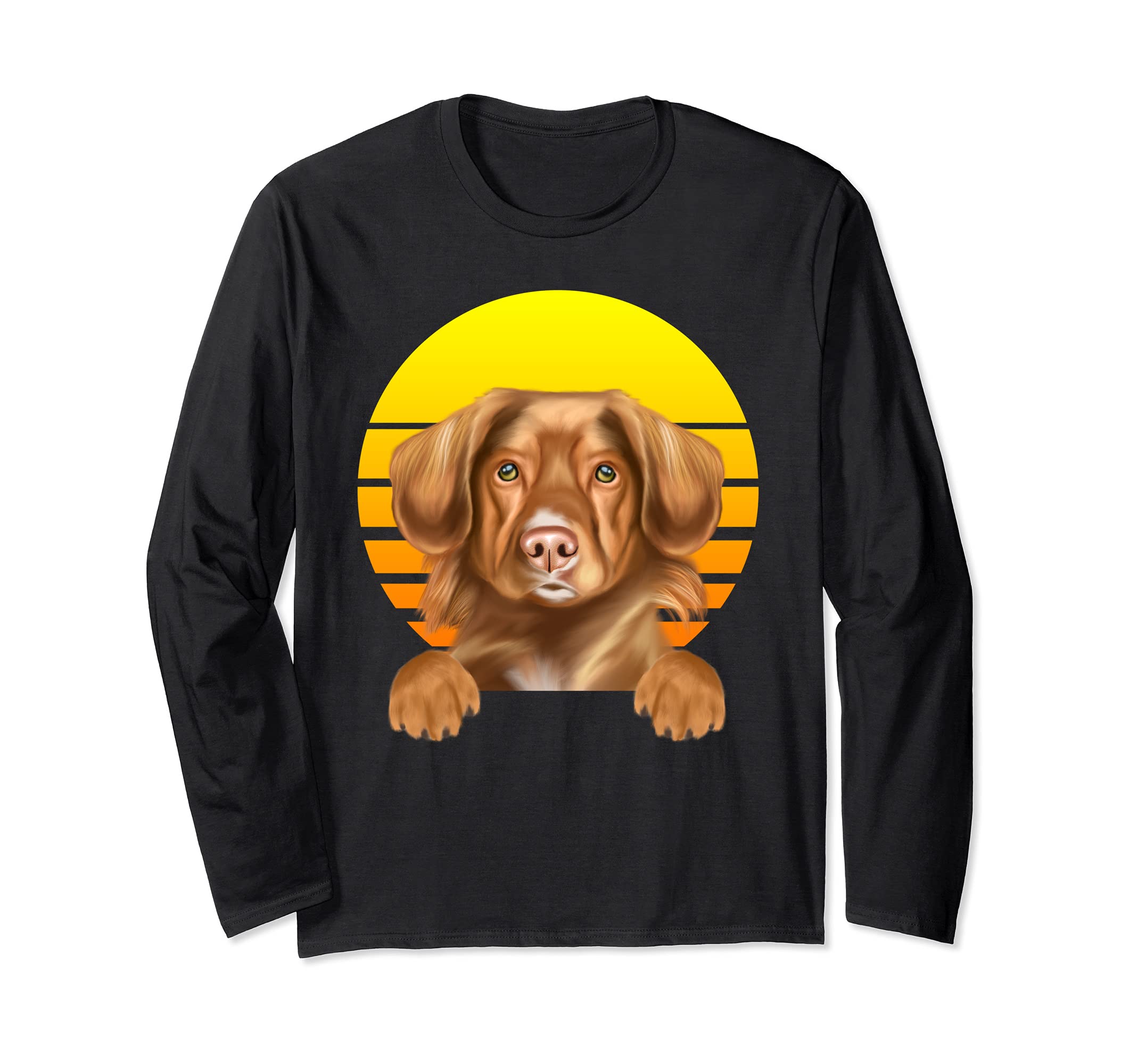 Vintage Sunset Duck Tolling Retrievers Dog Lover Long Sleeve T-Shirt